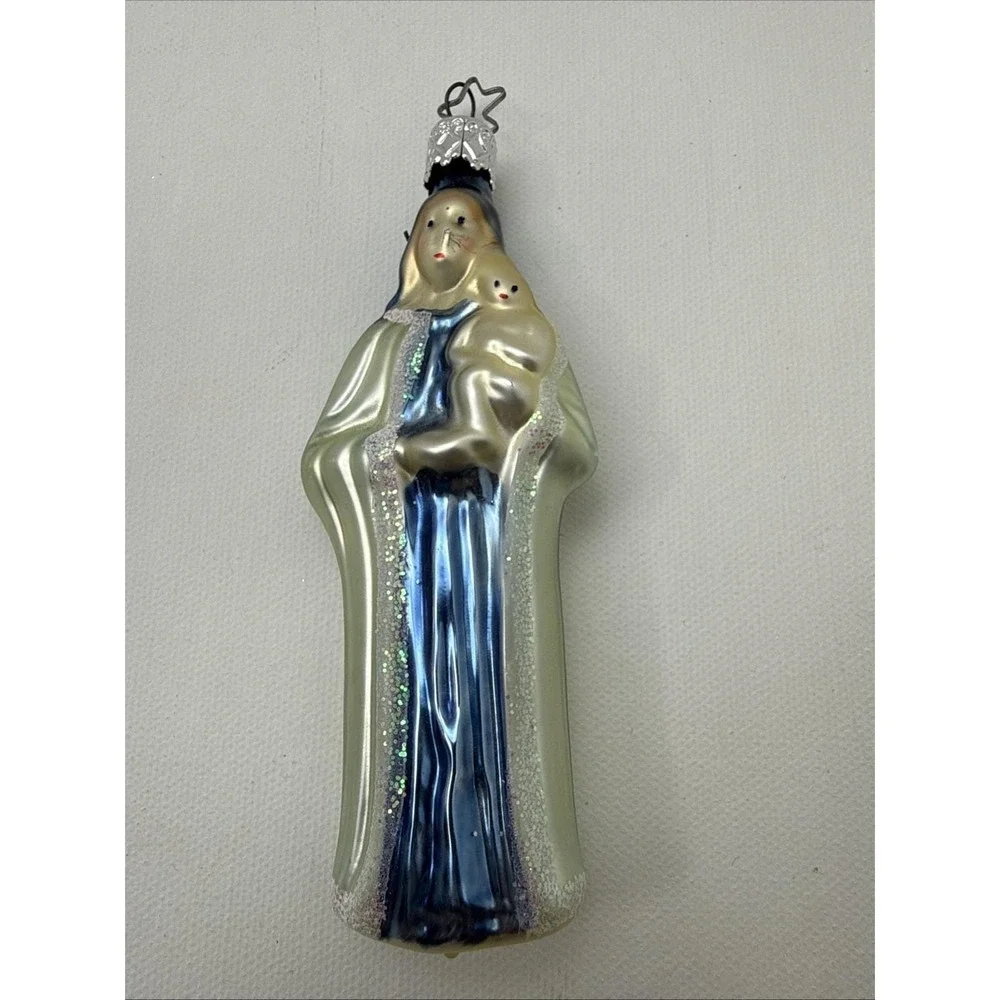 Inge Glas Madonna & Child‎ Christmas Ornament Star Cap Old World Christmas VTG